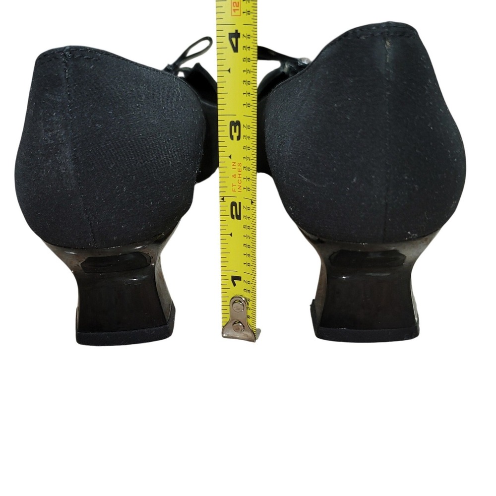 Van Eli‎ Women Square Toe Spool Heel Pumps Work Events Minimalist 7N Goth Witchy - Picture 8 of 12
